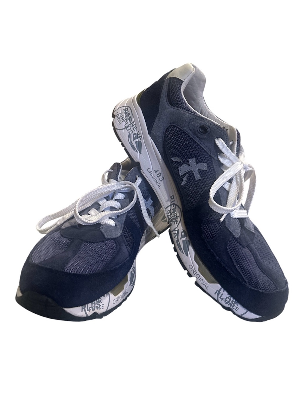 Premiata Mase 6626 Navy Grey White Mens Sneaker Size 43 (9.5) great condition